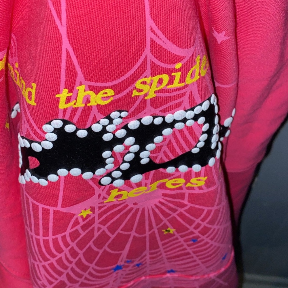 Sp5der hoodies Men’s Pink /Pink Mens Medium